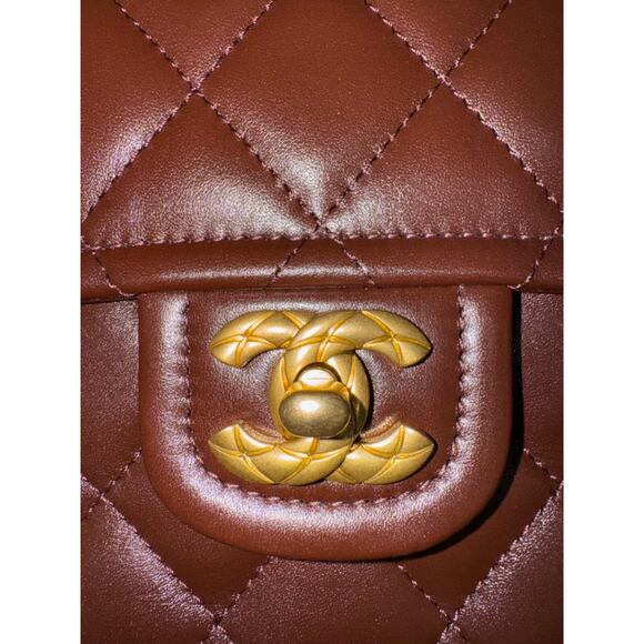 Chanel 24K Sweet Crush Flapbag Dark Brown Large CC Gold Classic Shoulder Bag - Picture 10 of 16